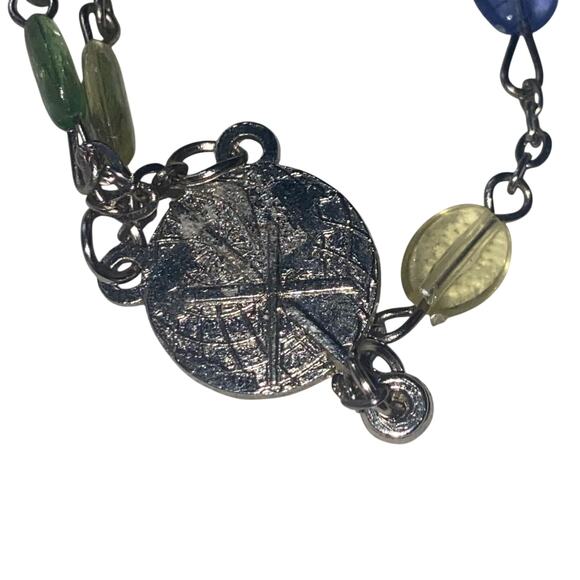 Multicolor Plastic Bead Holy Rosary 32" Child Prayer Crucifix Colorful Dainty - Picture 5 of 7